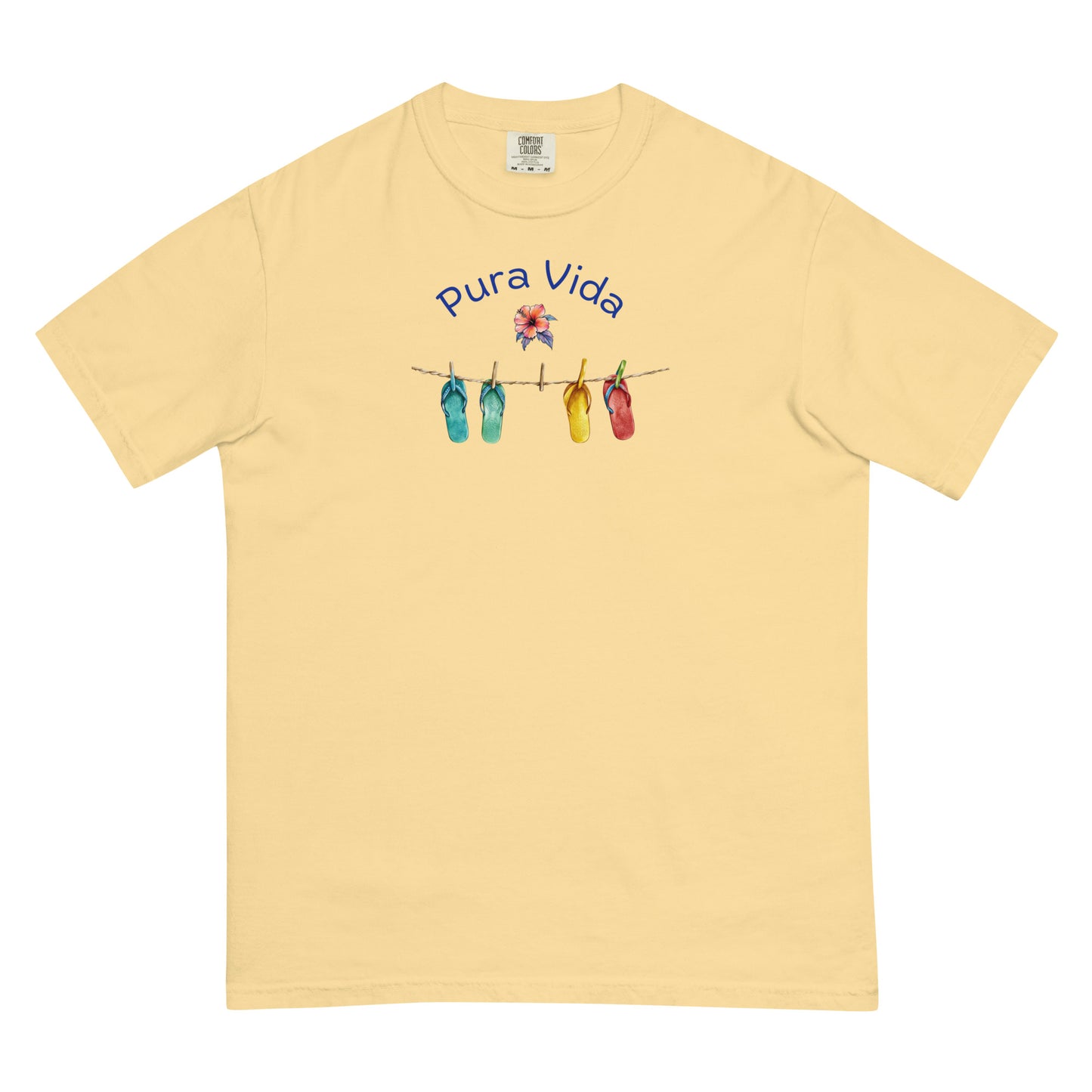 Costa Rican Vibes: Pura Vida Hibiscus & Flip-Flops Shirt