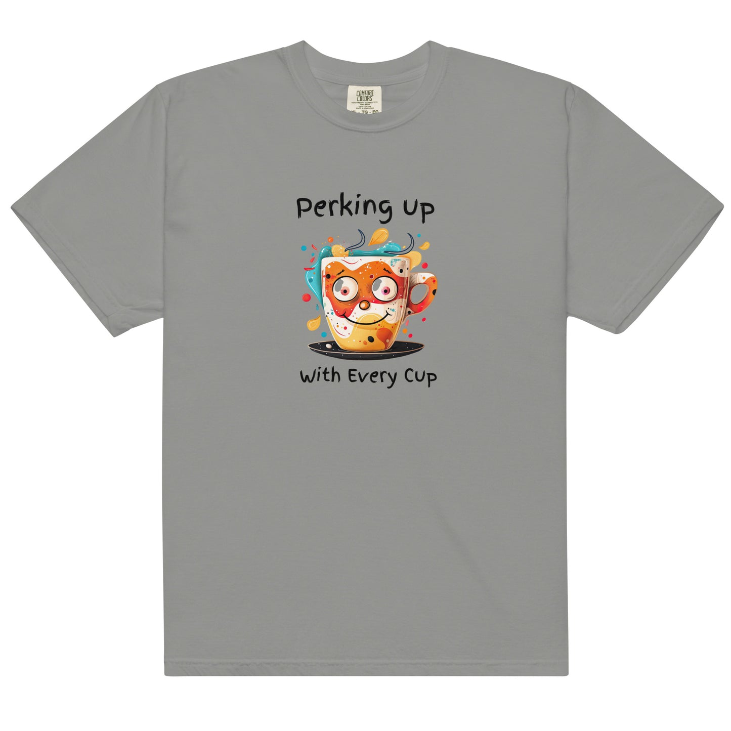 Funny Smiling Coffee Cup T-Shirt – Start Your Day with a Smile