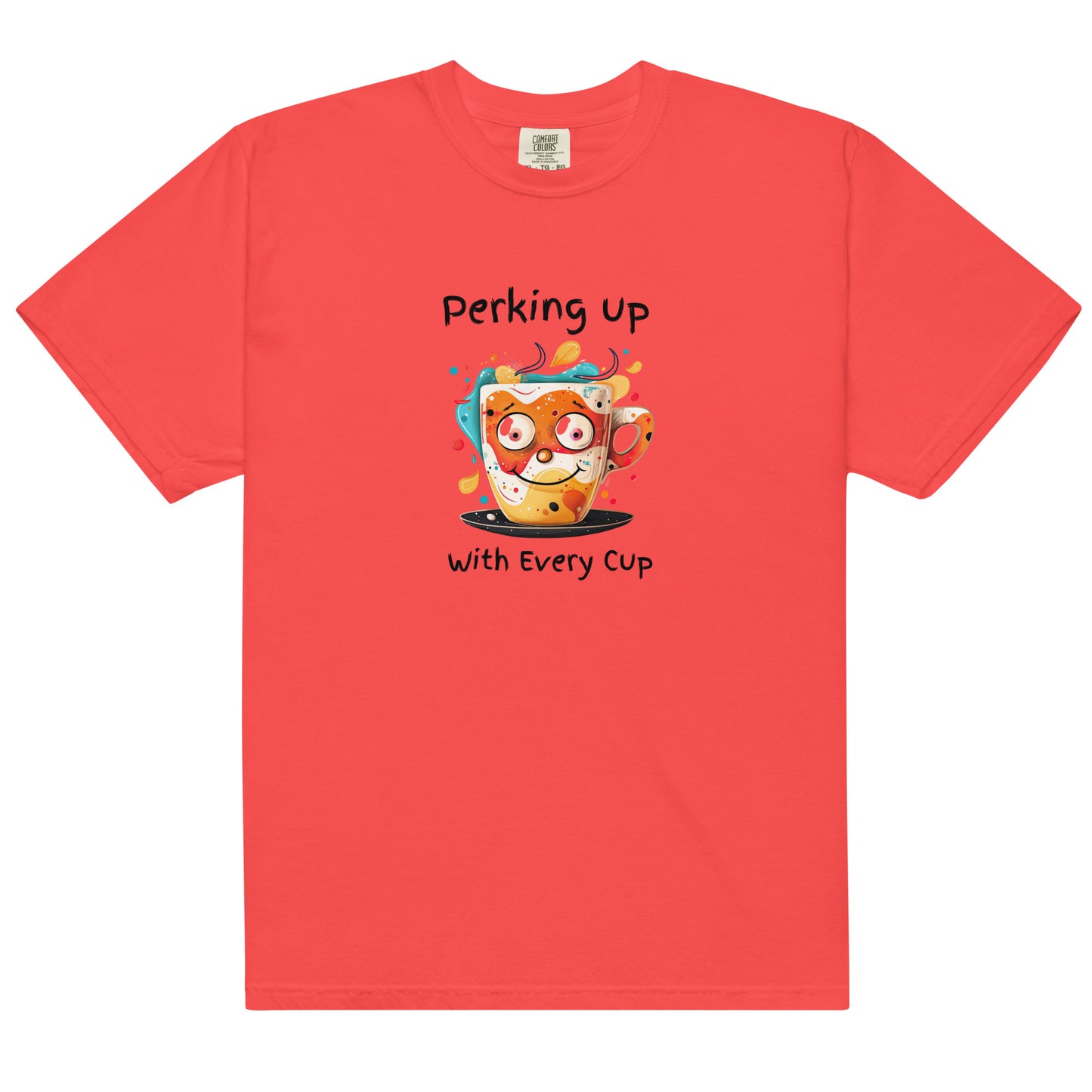 Funny Smiling Coffee Cup T-Shirt – Start Your Day with a Smile