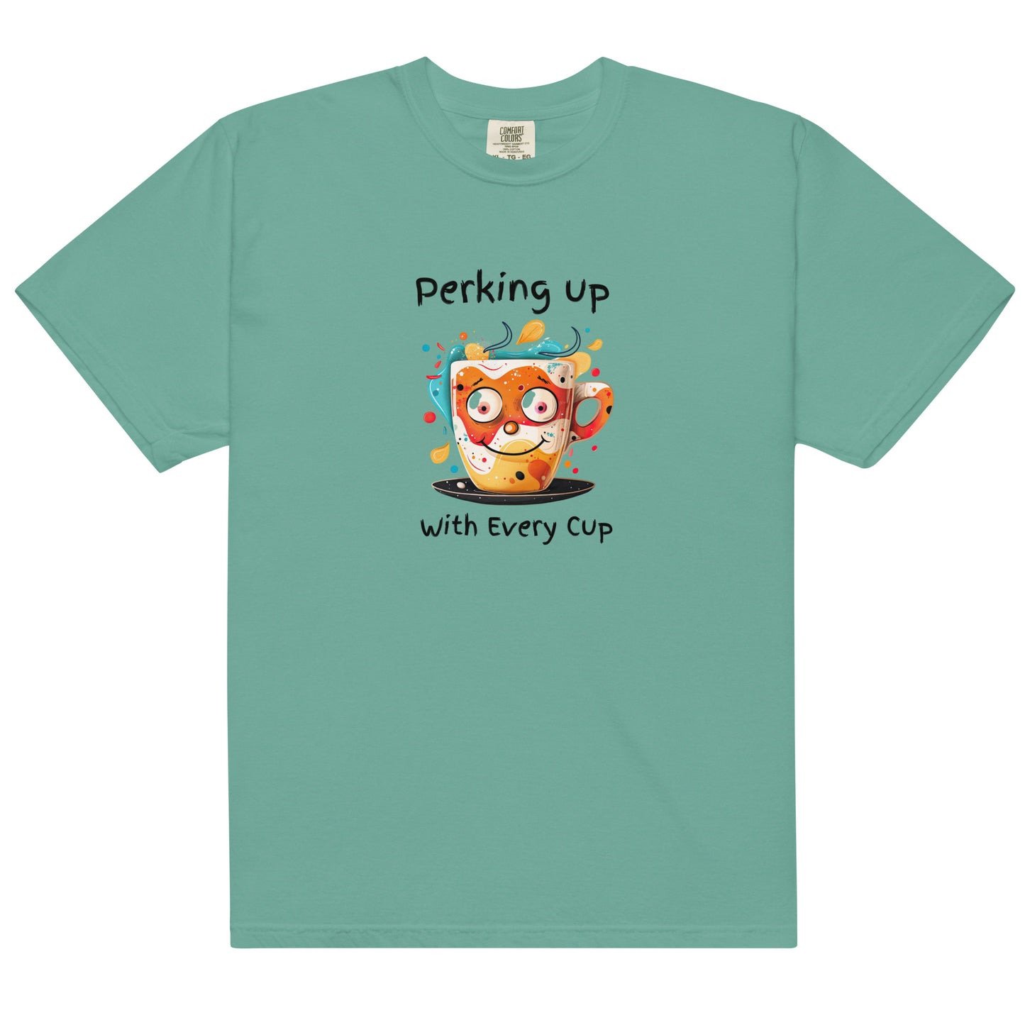 Funny Smiling Coffee Cup T-Shirt – Start Your Day with a Smile