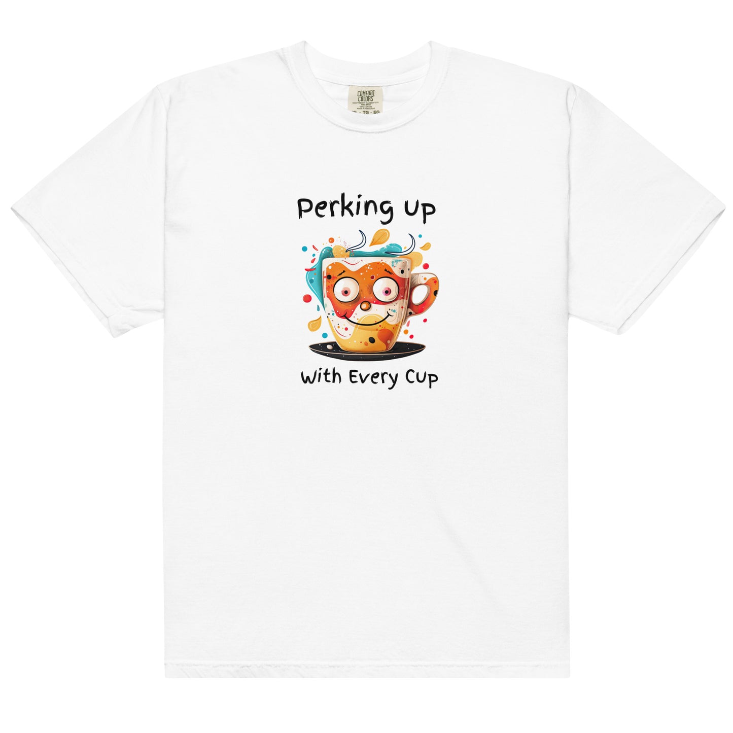 Funny Smiling Coffee Cup T-Shirt – Start Your Day with a Smile