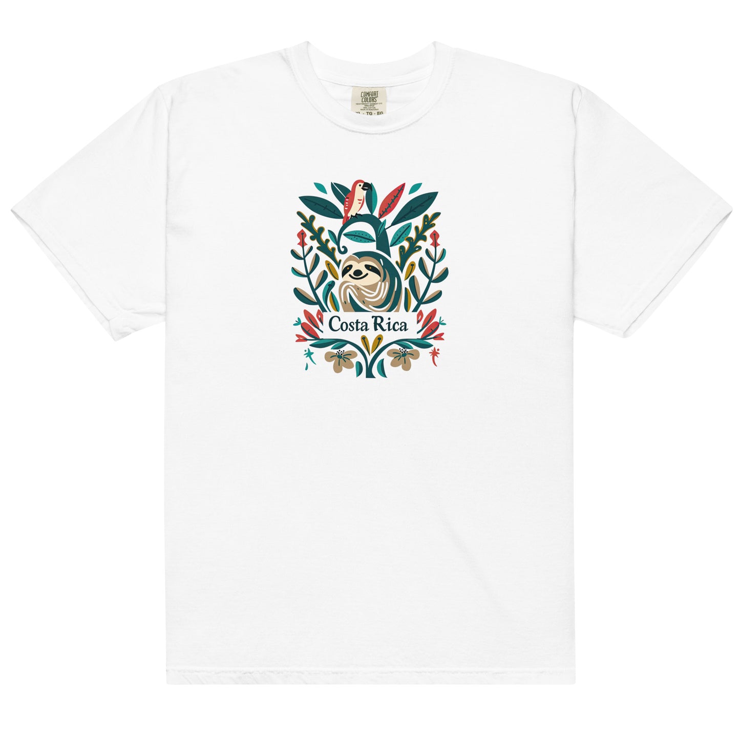 Costa Rica Sloth & Parrot T-Shirt – Wildlife Wonders of the Rainforest
