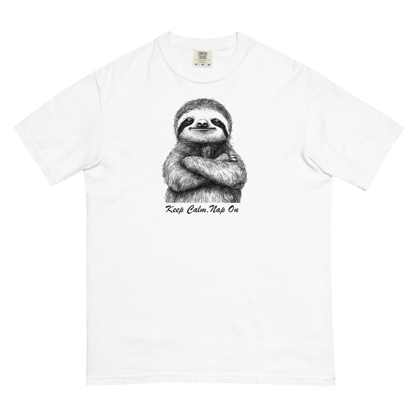 Sloth Keep Calm, Nap On - Fun Party Sloth Graphic Tee, Humorous Casual Wear