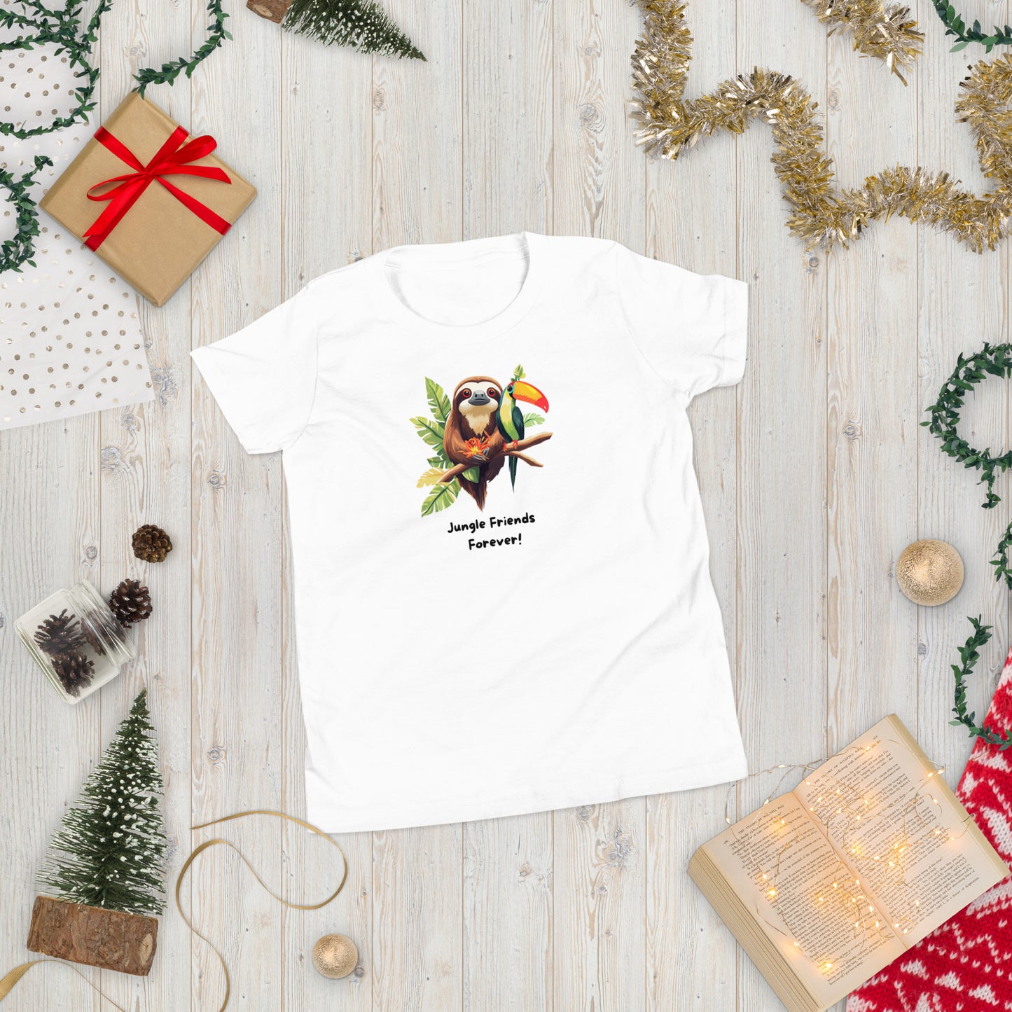 Tropical Sloth & Toucan Funny T-Shirt - Cute Animal Design