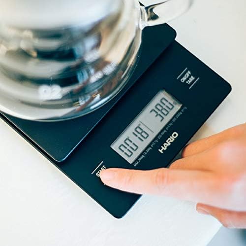 Hario V60 Drip Coffee Pour Over Scale, Black (New Model)