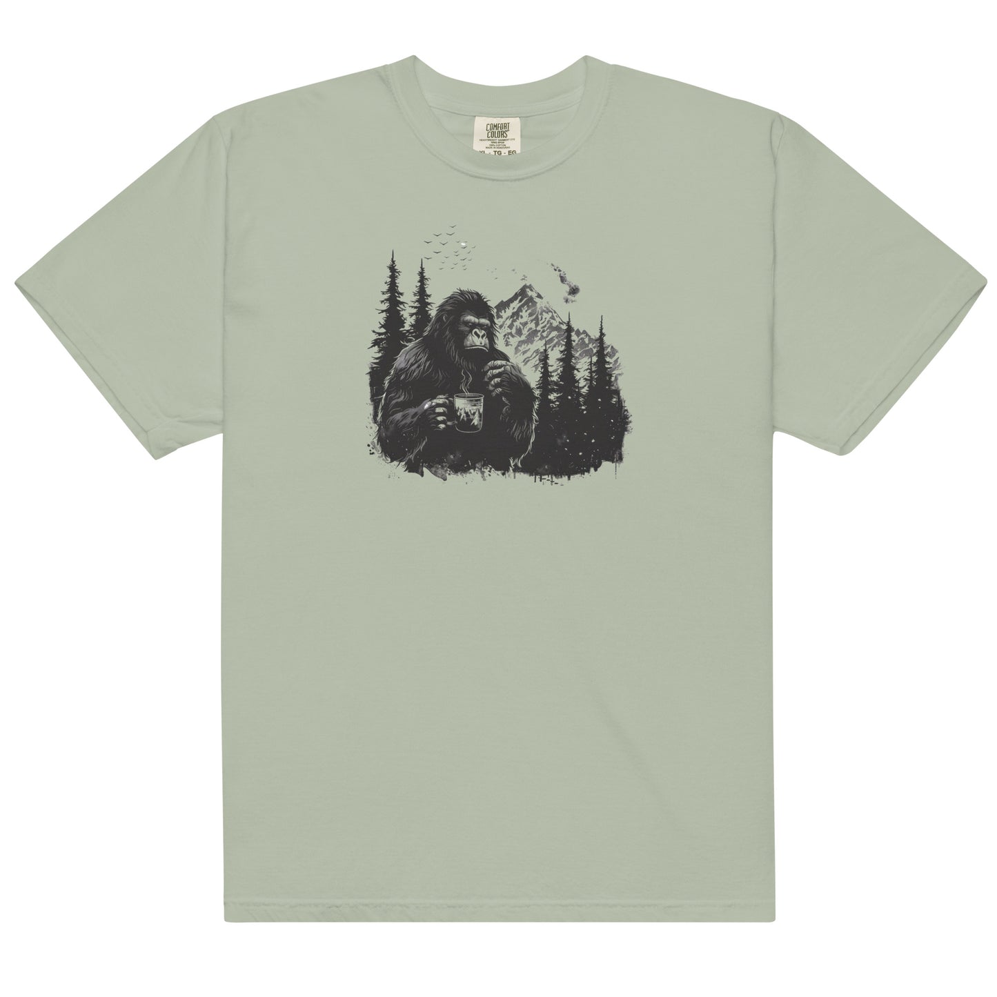 Bigfoot Drinking Coffee Unisex T-Shirt – Brewed for Adventure Seekers