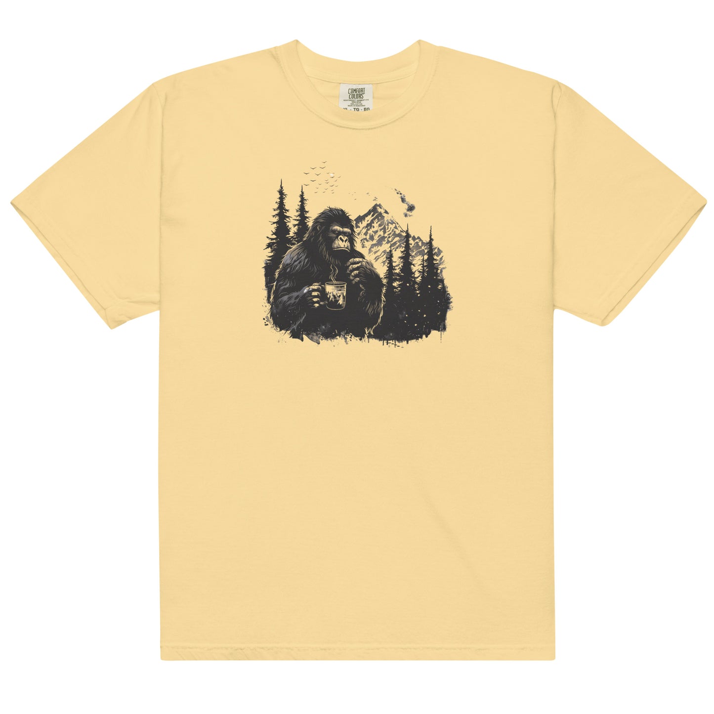 Bigfoot Drinking Coffee Unisex T-Shirt – Brewed for Adventure Seekers