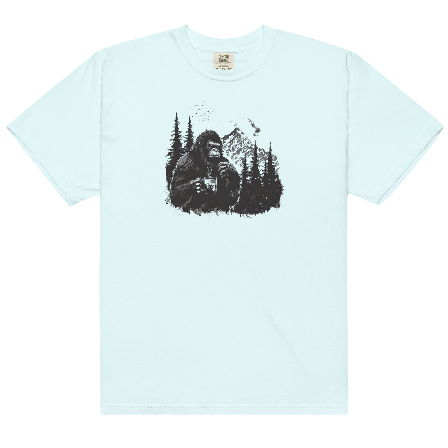 Bigfoot Drinking Coffee Unisex T-Shirt – Brewed for Adventure Seekers