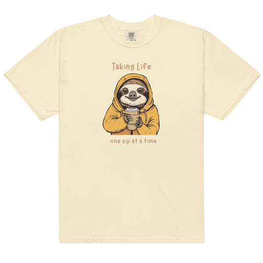 Taking Life One Sip at a Time Sloth Coffee t-shirt - Unisex