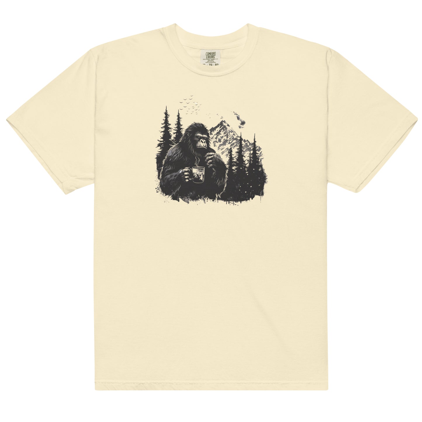 Bigfoot Drinking Coffee Unisex T-Shirt – Brewed for Adventure Seekers