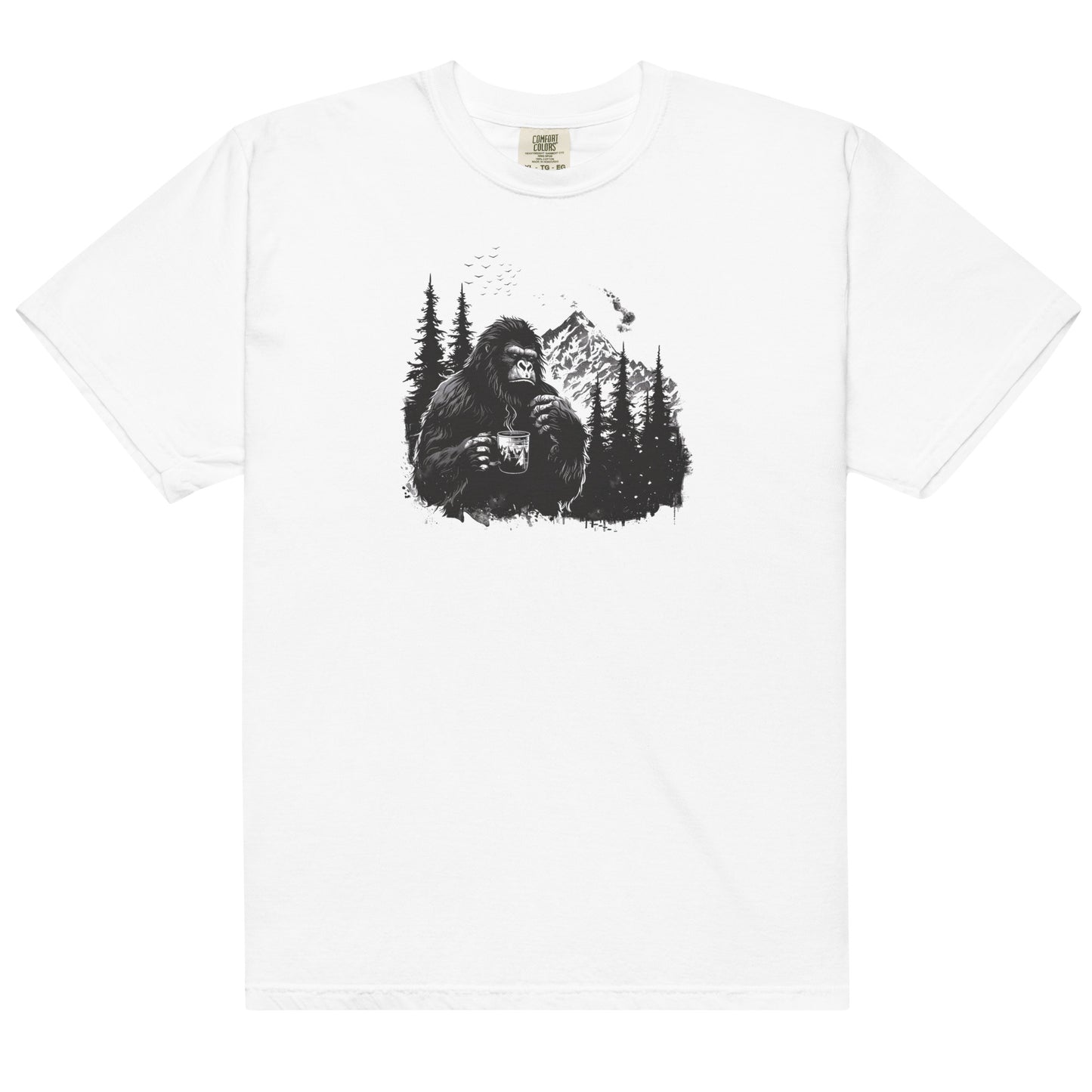 Bigfoot Drinking Coffee Unisex T-Shirt – Brewed for Adventure Seekers