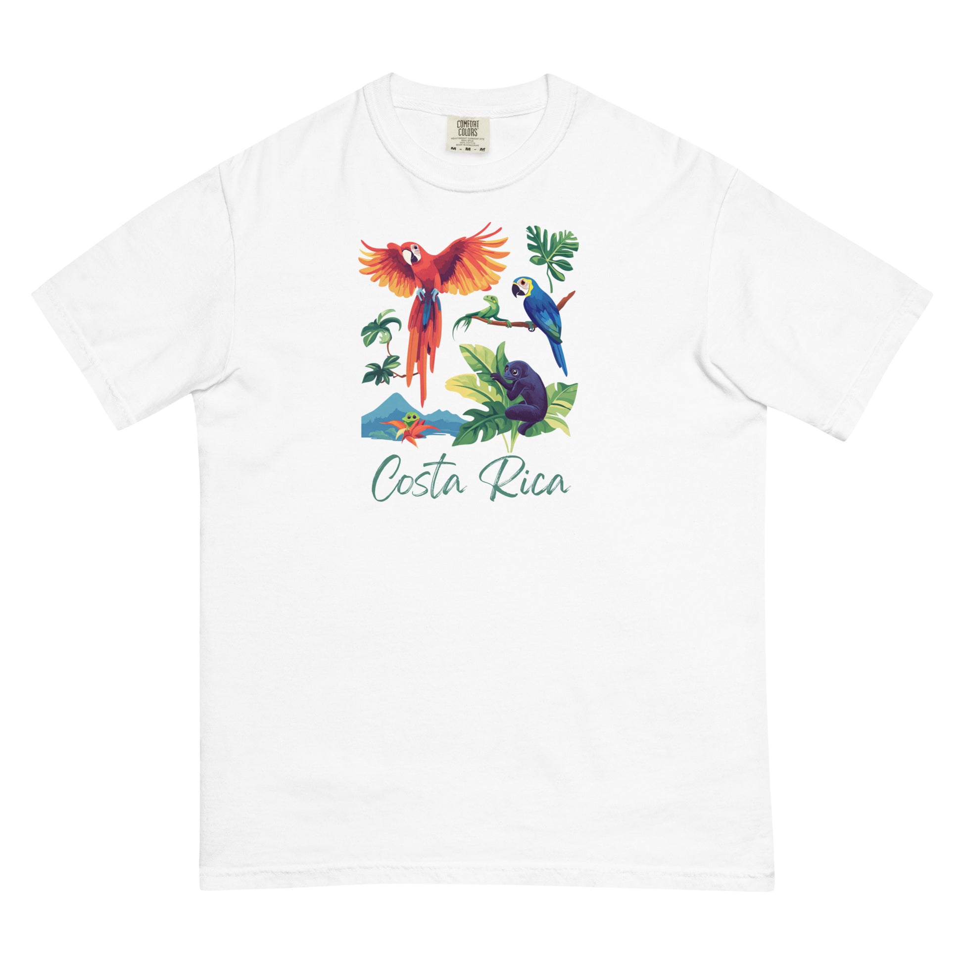 Discover Costa Rica's Wildlife Wonders: A Vibrant T-Shirt Illustration of Iconic Animals