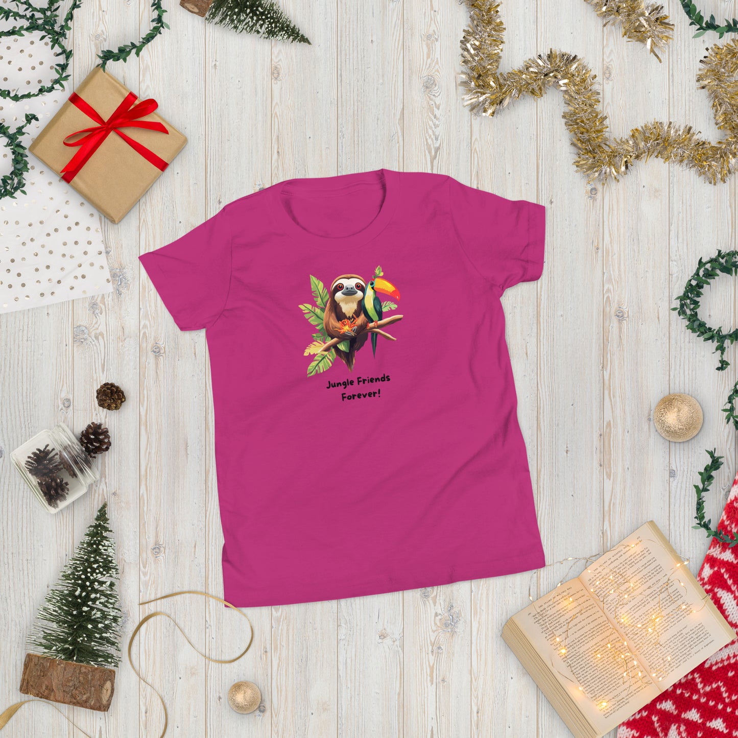 Tropical Sloth & Toucan Funny T-Shirt - Cute Animal Design