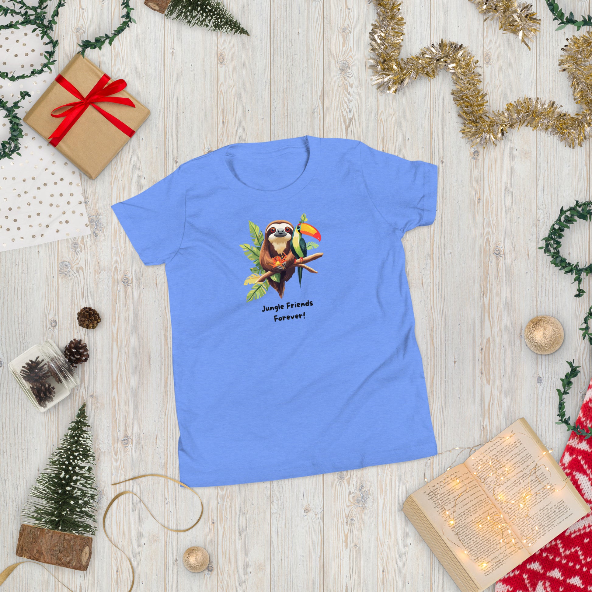 Tropical Sloth & Toucan Funny T-Shirt - Cute Animal Design