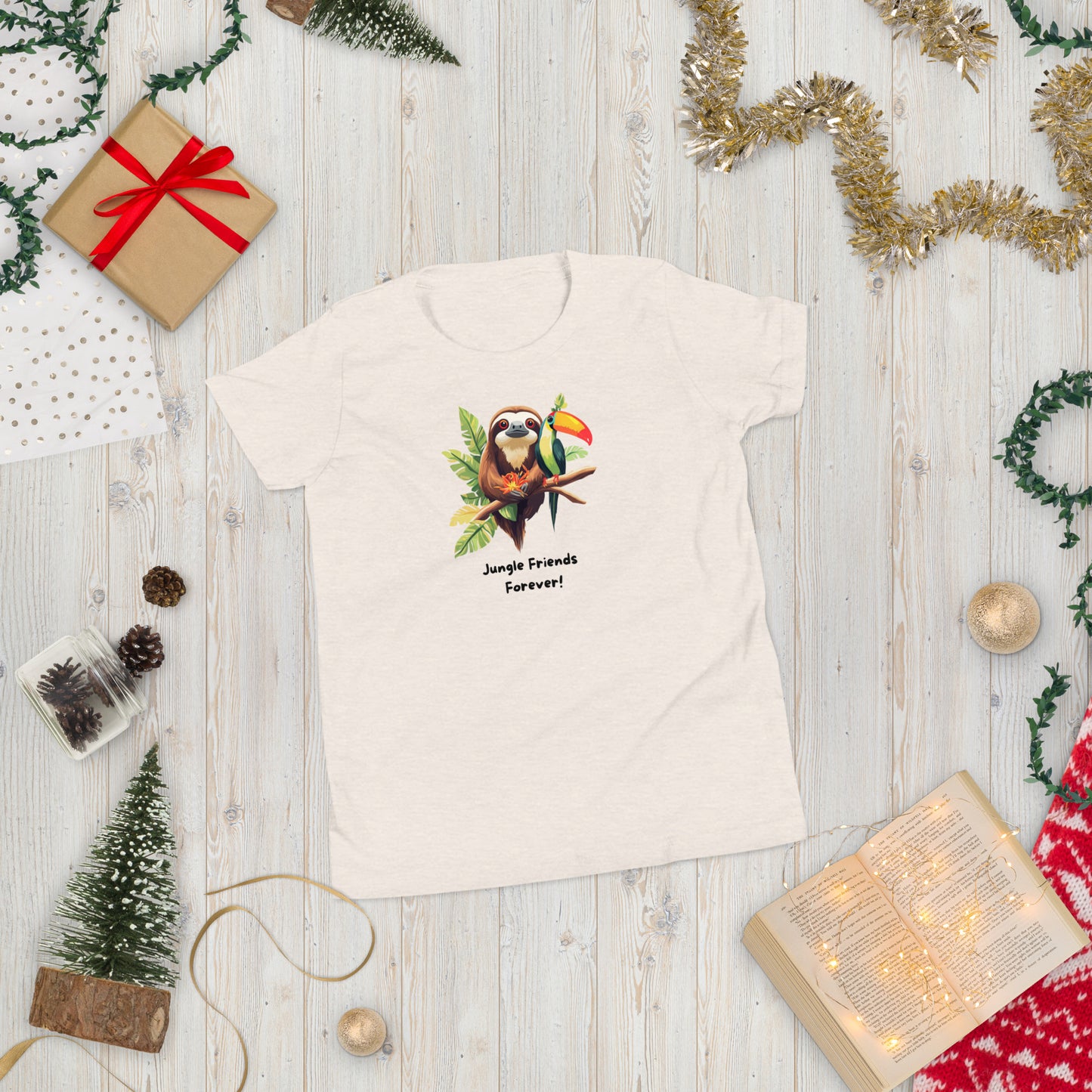 Tropical Sloth & Toucan Funny T-Shirt - Cute Animal Design